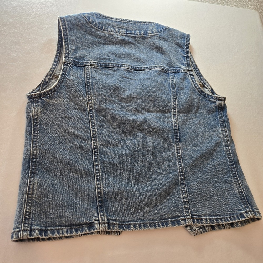 Universal Thread Factory Denim Vest Womens Small Blue Snap Front Jean Jacket - Picture 11 of 16